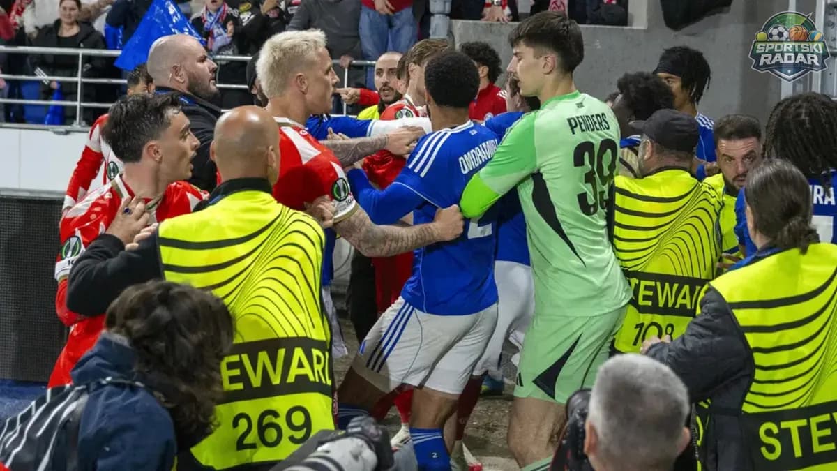 Haos posle meča: tuča igrača Majnca i Strazbura