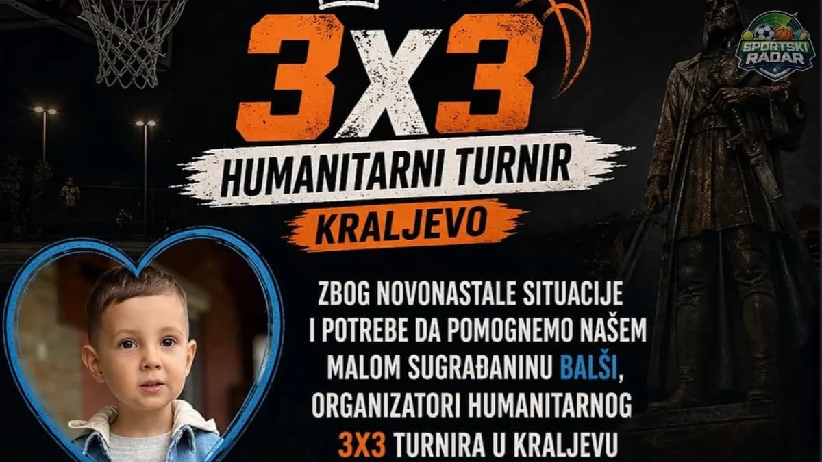 Humanitarni 3x3 turnir u Kraljevu: Igra za Bašu i Đorđa