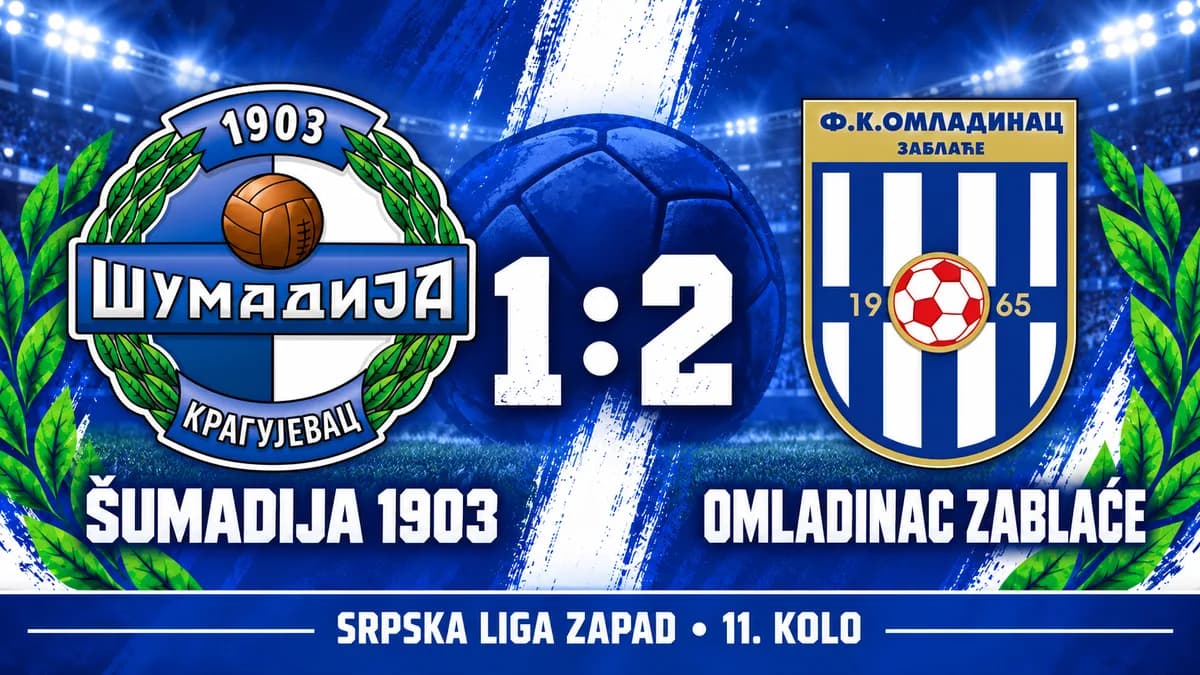 Šumadija ostala bez bodova protiv Omladinca