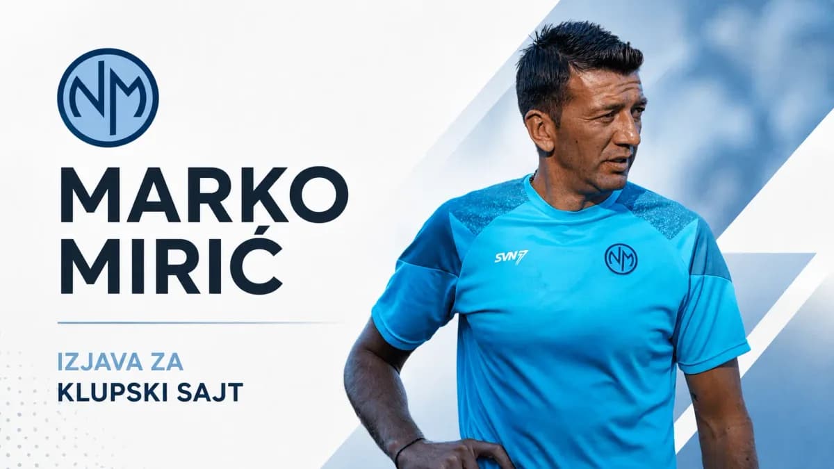 Mirić pred Takovo: „Za nas je ovo utakmica sezone, očekujem pobedu“