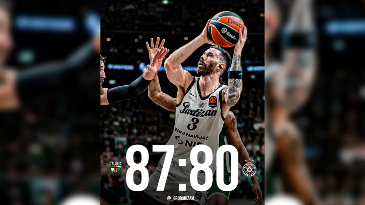 CRNO-BELI PONOVO POKLEKLI U FINIŠU: Karlik stao, Žalgiris preživeo dramu u finišu i srušio Partizan u Kaunasu!