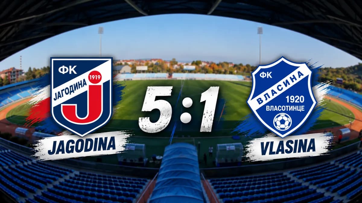 Jagodina deklasirala Vlasinu: Pet golova za ubedljivu pobedu!