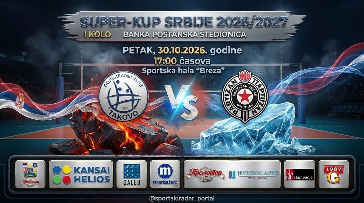 ODBOJKAŠKI SPEKTAKL U GORNJEM MILANOVCU: Takovo pod svetlima „Breze“ dočekuje Partizan u drugom kolu prvenstva!